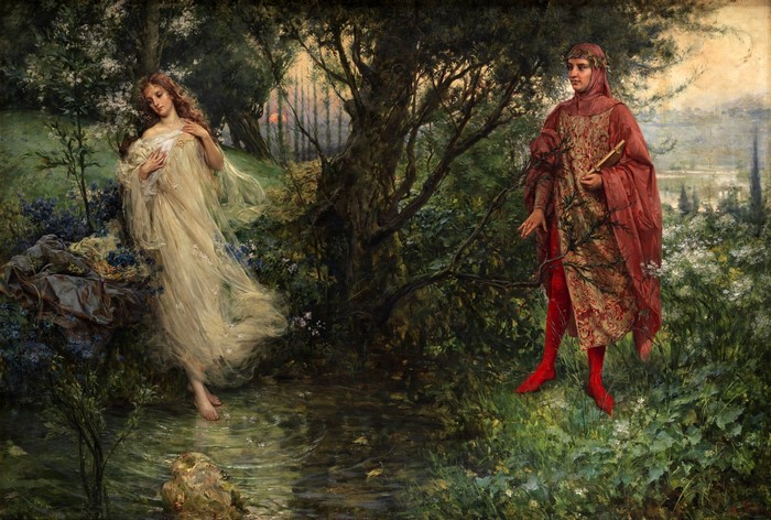 Dante and Beatrice in a Forest