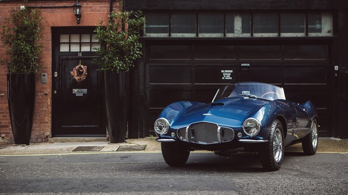 Blue 1953 Aston Martin DB2-4 Bertone Spider