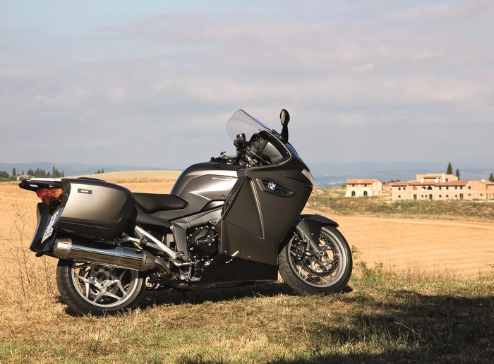 BMW K 1300 GT motorcycle in a field