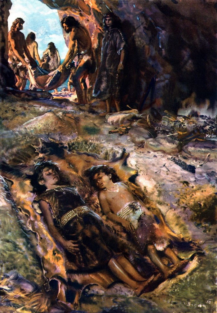 Children's grave in Menton by Zdenek Burian