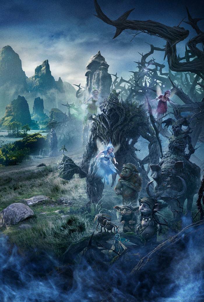 Maleficent film poster with fairies and monsters