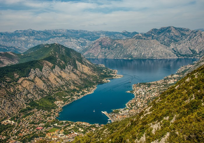 Kotor Bay, Montenegro: Mountains and Houses Overlooking Water