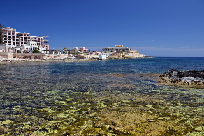 Coastal view of buildings and the sea in Malta