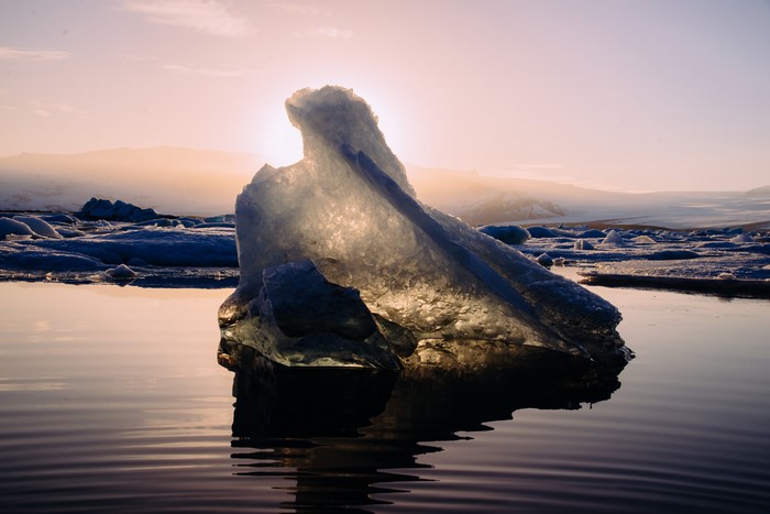 Iceberg in Iceland at Sunrise