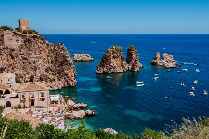 Scopello, Sicily: Coastal Village with Rocky Islands and Boats