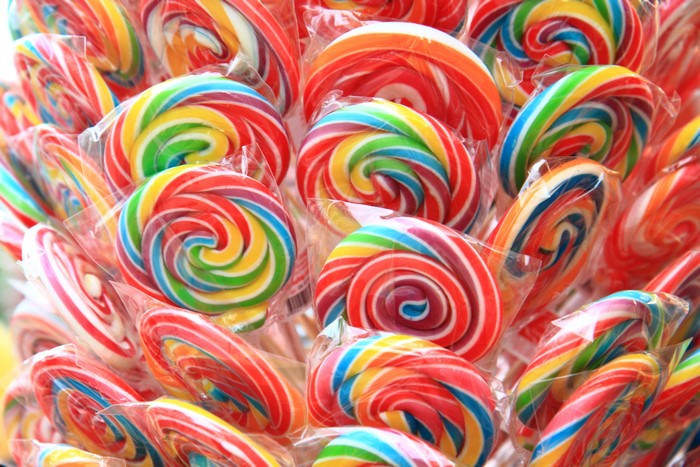 Colorful swirl lollipops