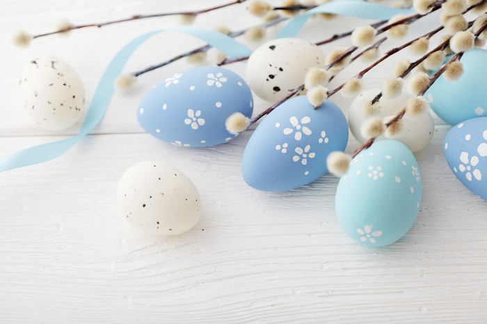 Easter Eggs and Pussy Willow Branches