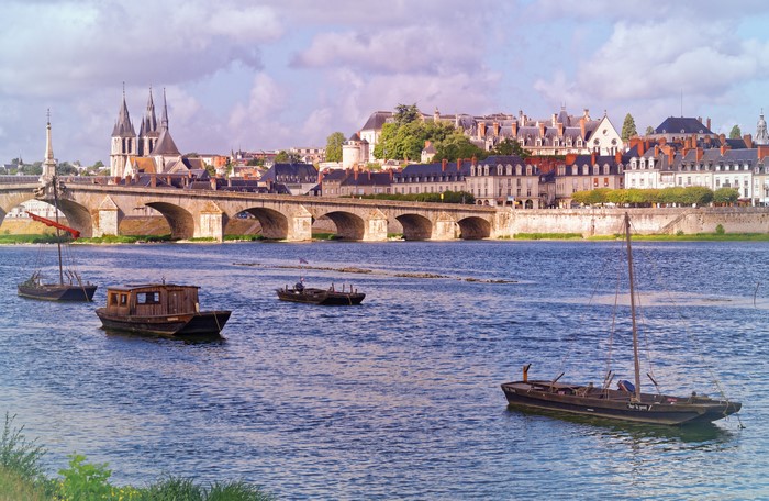 Blois, France: River, Bridge, and Boats