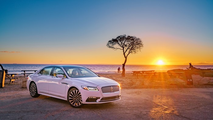 White 2017 Lincoln Continental at Sunset