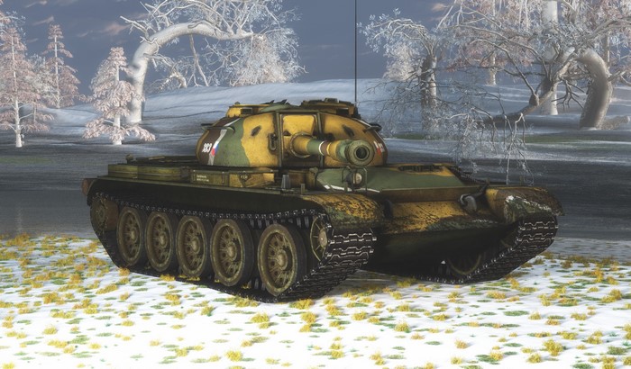 4K T-54 Tank in Winter Landscape