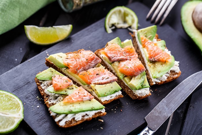 Salmon and Avocado Toast with Lime