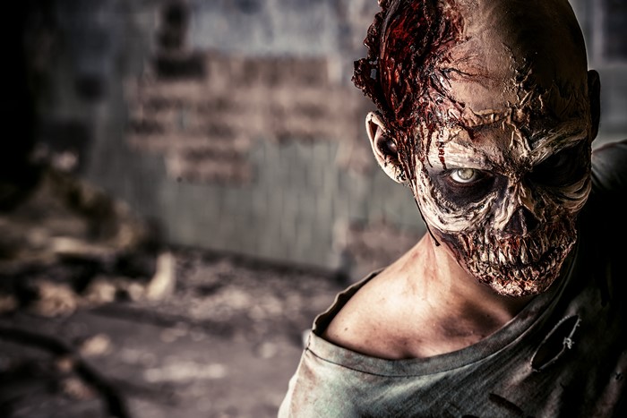 Zombie with bloody wounds