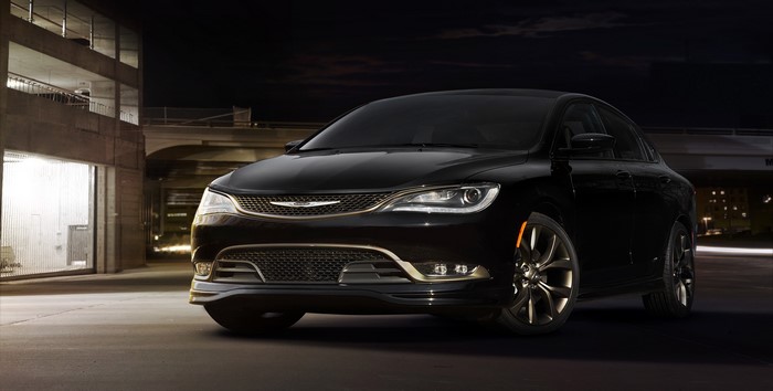 Black Chrysler 200S Alloy Edition sedan at night