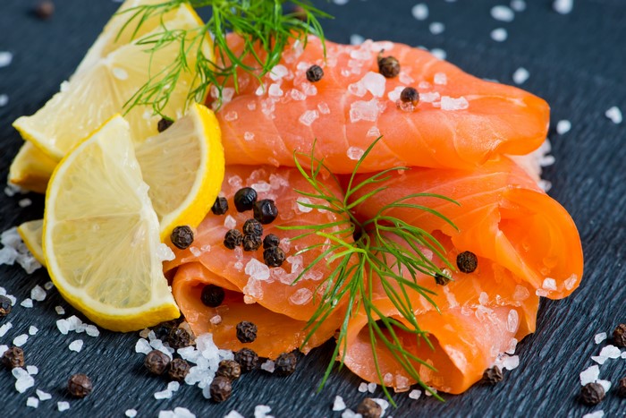 Smoked Salmon with Lemon, Dill, Salt, and Pepper