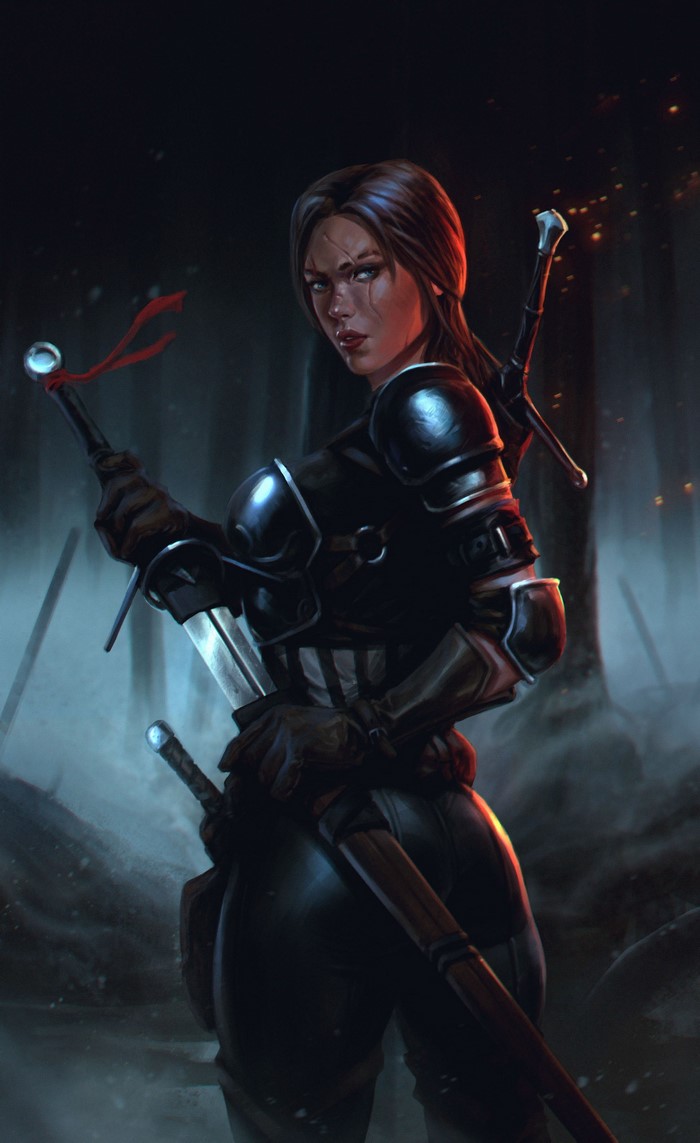 Warrior woman with swords from The Witcher 3