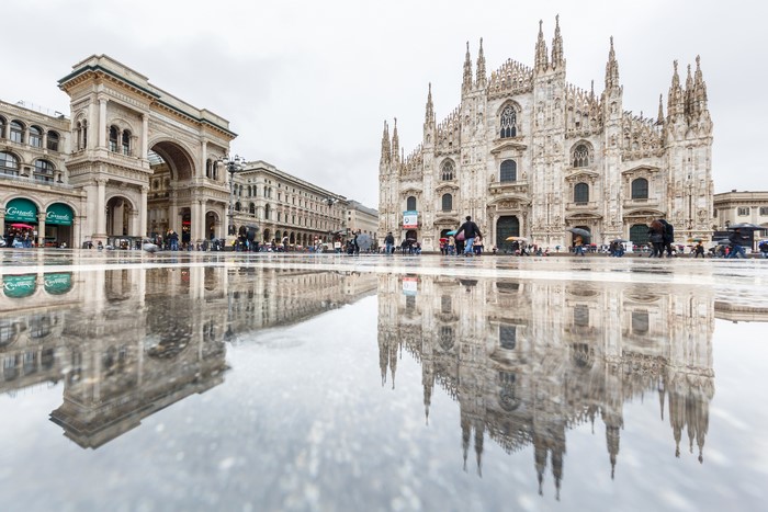 Milan Cathedral and Galleria Vittorio Emanuele II Reflection
