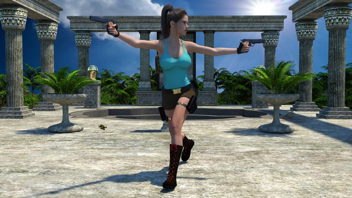 4K Lara Croft from Tomb Raider with Pistols