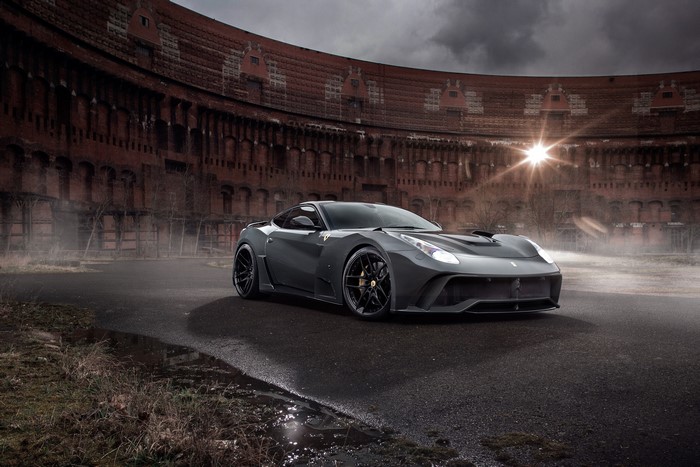 Grey 2016 Ferrari F12berlinetta with Novitec Rosso N-Largo S