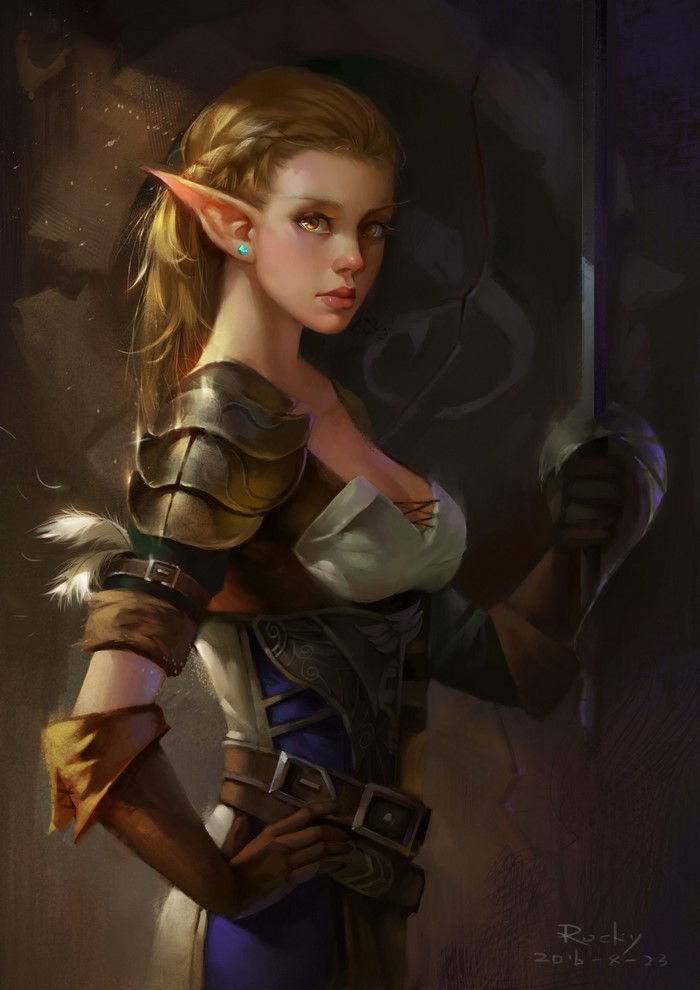 Elf warrior with sword