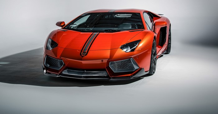 Orange Lamborghini Aventador LP-700-4 Coupe