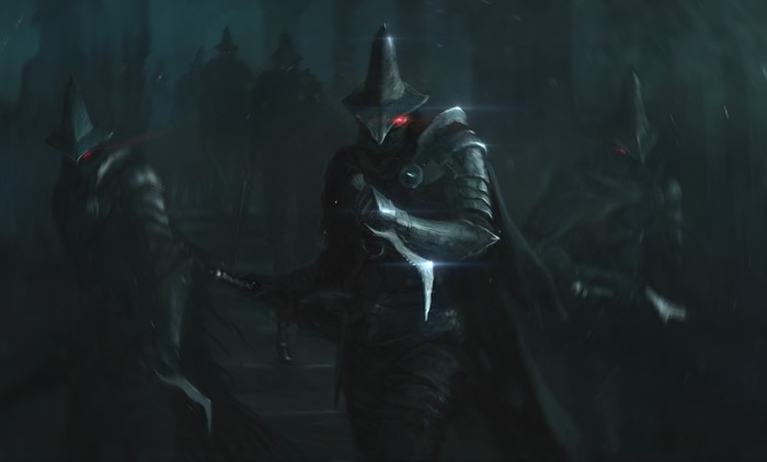 Warriors in armor from Dark Souls