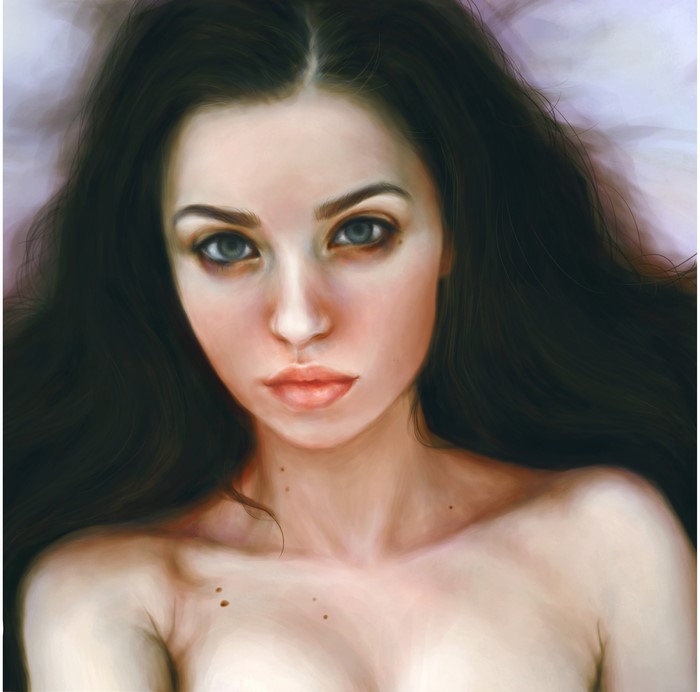 Painting of a Brunette Girl's Face