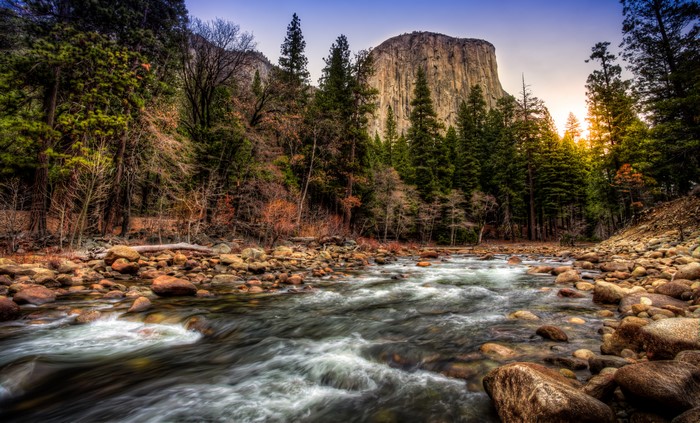 Yosemite National Park River and El Capitan