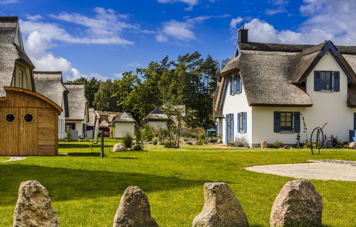 Thatched roof houses in Ruegen, Germany