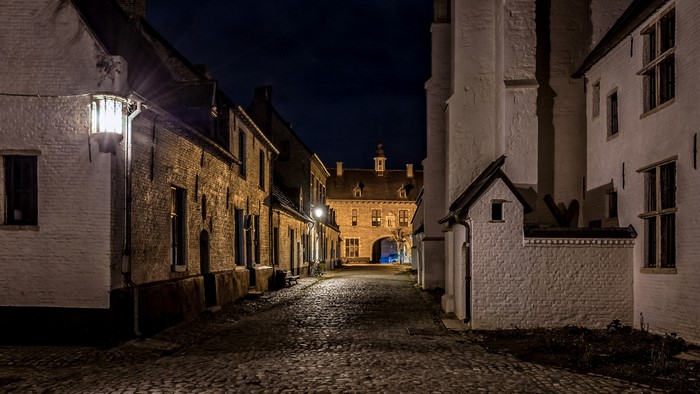 Street at Night in Diest, Belgium