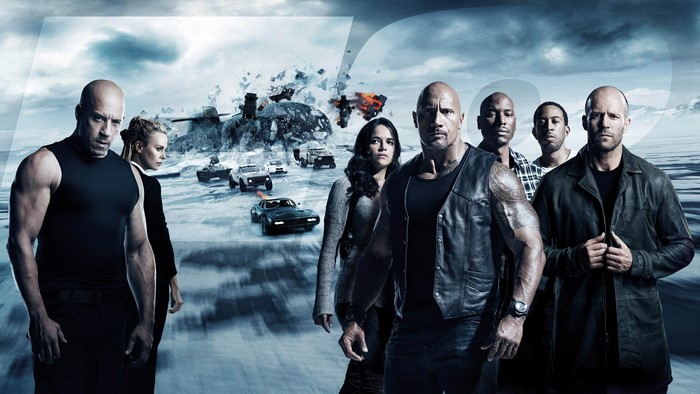 Fast & Furious 8 cast with Vin Diesel, Michelle Rodriguez, Dwayne Johnson, Jason Statham