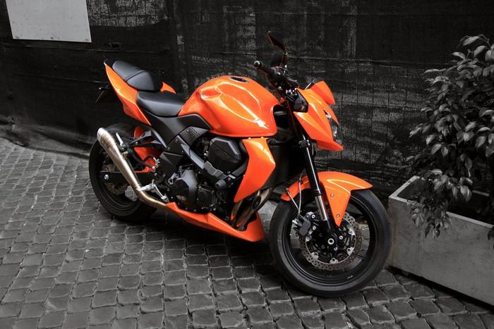 Orange Kawasaki Motorcycle