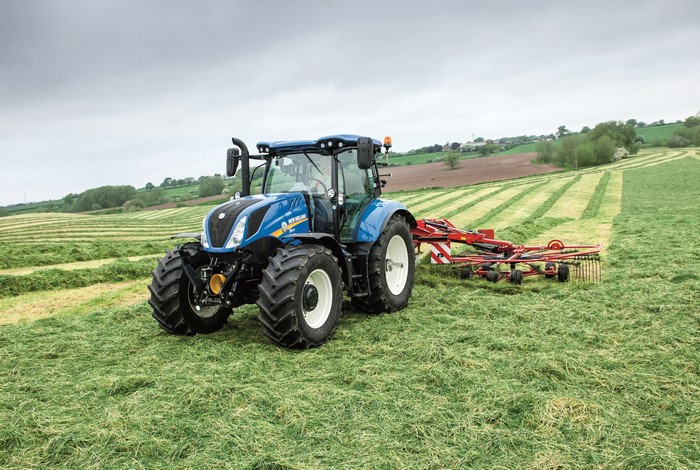 New Holland T6.180 Tractor working in a field