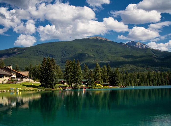 Lake and Mountains in Jasper National Park, Canada