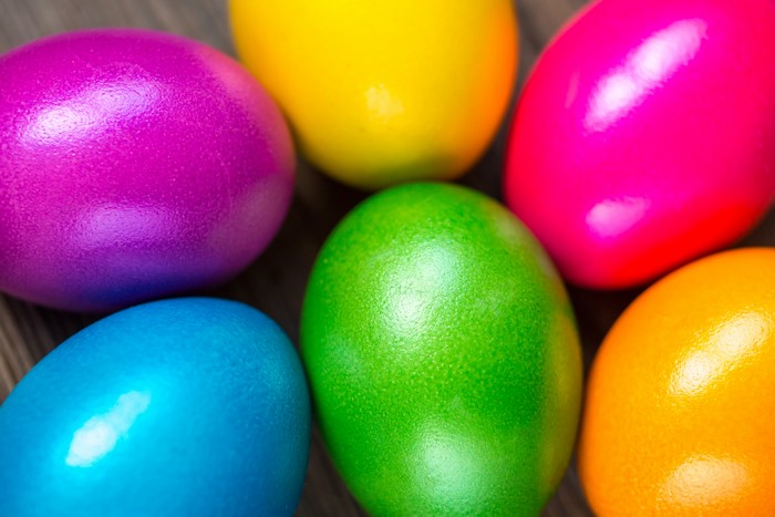 Multicolor Easter Eggs Closeup