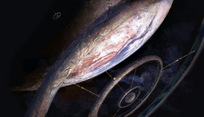 Futuristic Planet with Orbital Stations