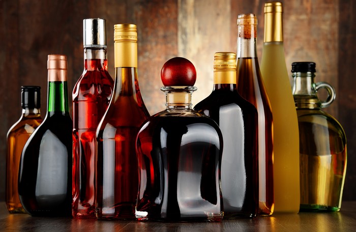 Collection of alcoholic drink bottles