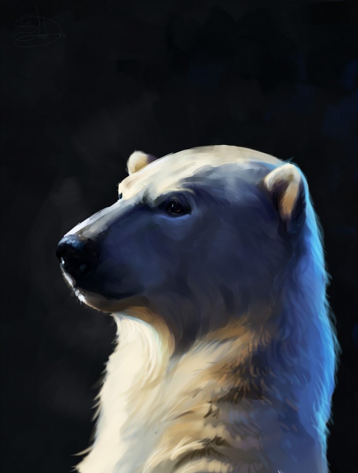 Painting of a Polar Bear's Head