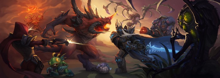 Heroes of the Storm: Arthas, Diablo, and Zeratul battle