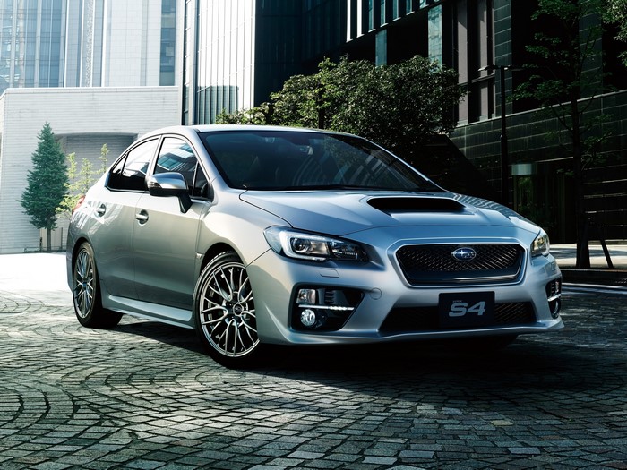 Silver Subaru WRX S4 Sedan on Cobblestone Street