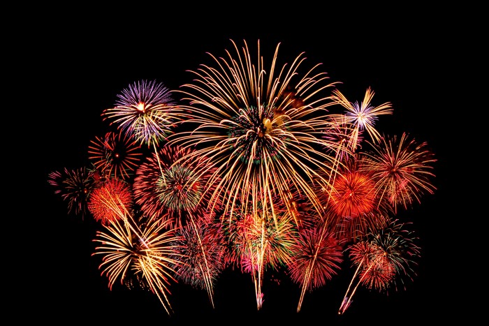 Fireworks exploding in the night sky