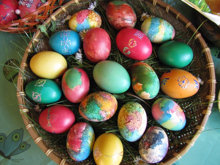 Easter Eggs in a Basket