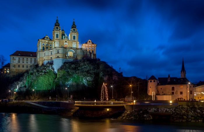 Stift Melk Monastery at night