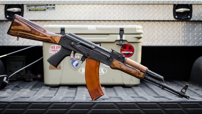 AK-47 assault rifle with wooden furniture