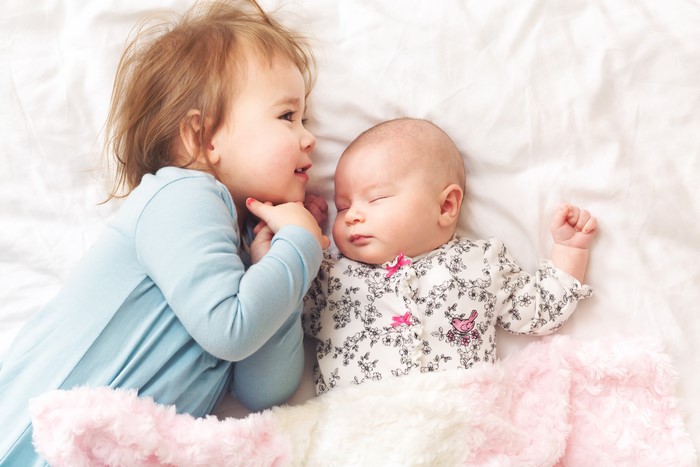Two little girls sleeping