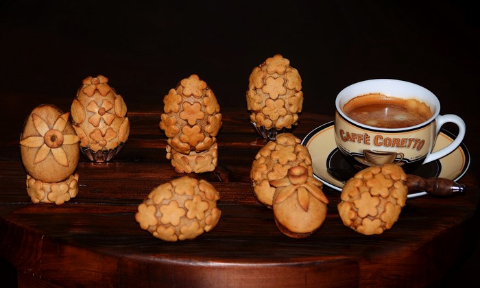 Easter Egg Pastries with Coffee