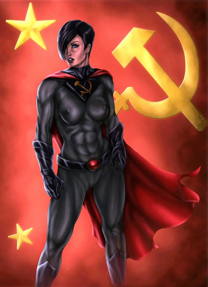 Soviet Superwoman with Hammer and Sickle