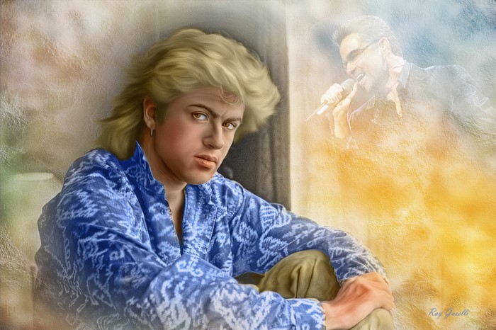 George Michael singing and posing