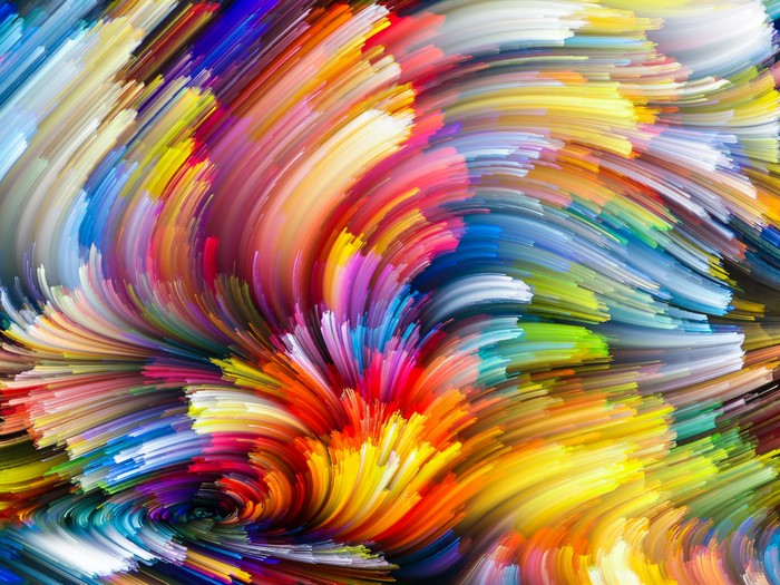 Abstract multicolor paint swirls texture