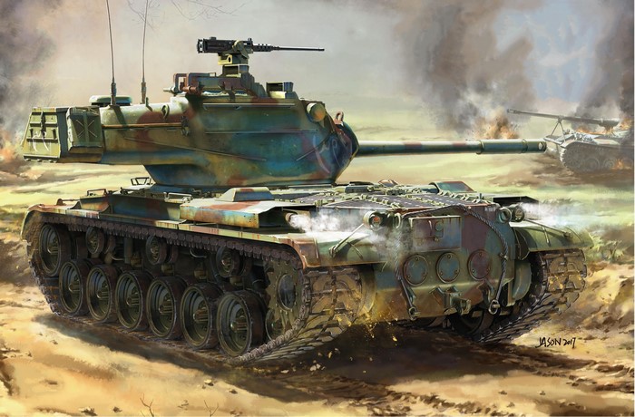 M47 Patton Tank Painting Art