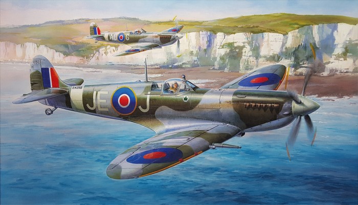 Supermarine Spitfire Mk.IXc Fighter Airplanes Painting Art